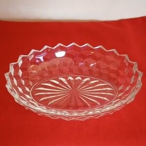 FOSTORIA, GORGEOUS, ELEGANT, OVAL SAWTOOTH  GLASS VEGETABLE DISH